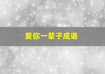 爱你一辈子成语