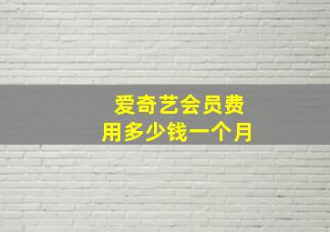 爱奇艺会员费用多少钱一个月