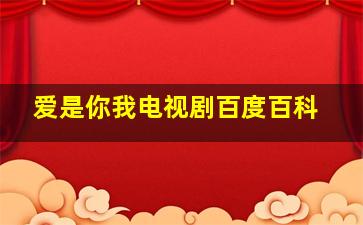 爱是你我电视剧百度百科