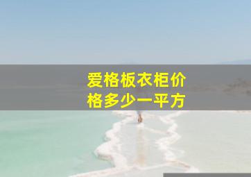 爱格板衣柜价格多少一平方