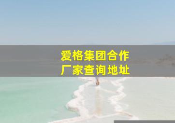 爱格集团合作厂家查询地址