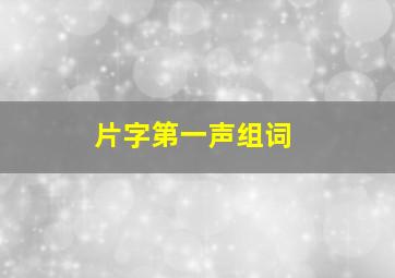 片字第一声组词