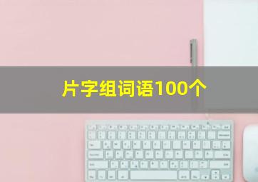 片字组词语100个