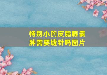 特别小的皮脂腺囊肿需要缝针吗图片