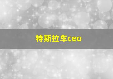 特斯拉车ceo