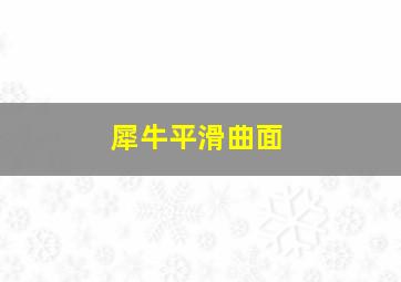 犀牛平滑曲面