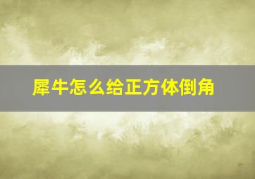 犀牛怎么给正方体倒角