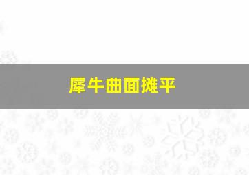 犀牛曲面摊平