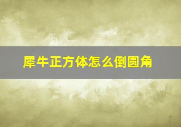 犀牛正方体怎么倒圆角