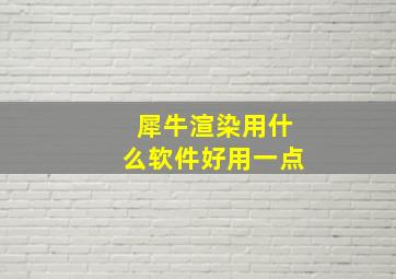 犀牛渲染用什么软件好用一点