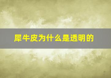 犀牛皮为什么是透明的