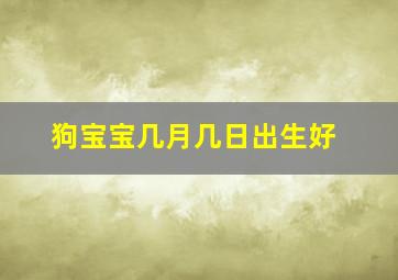 狗宝宝几月几日出生好