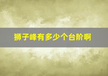 狮子峰有多少个台阶啊