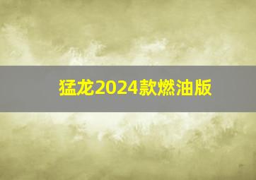 猛龙2024款燃油版