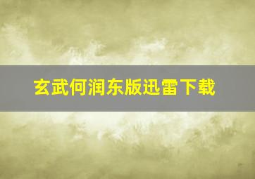 玄武何润东版迅雷下载