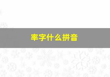 率字什么拼音