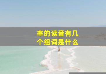 率的读音有几个组词是什么