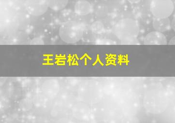 王岩松个人资料