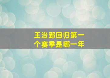 王治郅回归第一个赛季是哪一年