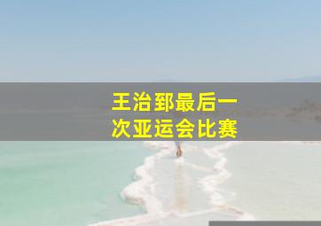 王治郅最后一次亚运会比赛