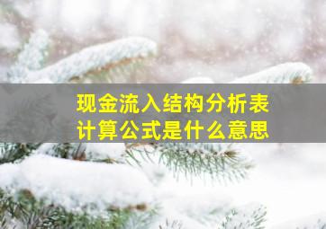 现金流入结构分析表计算公式是什么意思