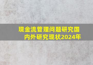 现金流管理问题研究国内外研究现状2024年