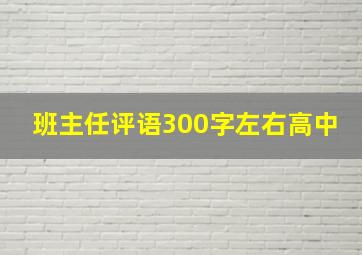 班主任评语300字左右高中