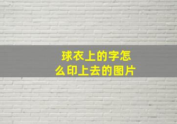 球衣上的字怎么印上去的图片