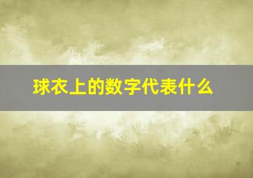 球衣上的数字代表什么