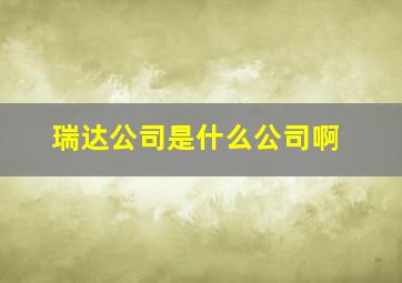 瑞达公司是什么公司啊