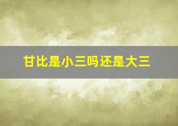 甘比是小三吗还是大三