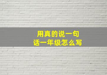 用真的说一句话一年级怎么写