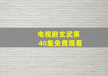 电视剧玄武第40集免费观看