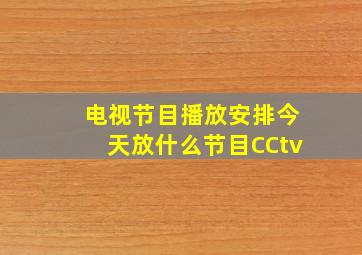 电视节目播放安排今天放什么节目CCtv