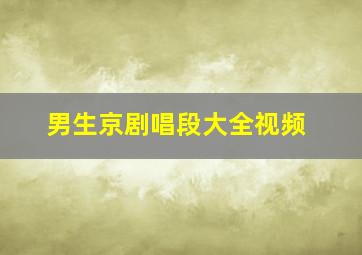 男生京剧唱段大全视频