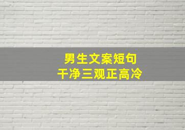 男生文案短句干净三观正高冷