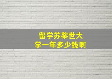 留学苏黎世大学一年多少钱啊