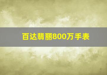 百达翡丽800万手表