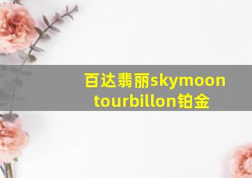 百达翡丽skymoontourbillon铂金