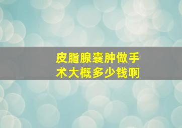 皮脂腺囊肿做手术大概多少钱啊