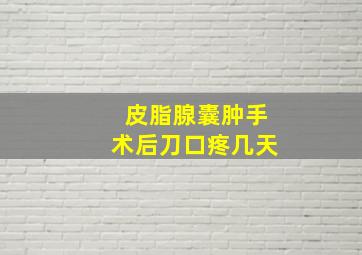 皮脂腺囊肿手术后刀口疼几天