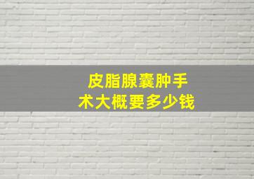 皮脂腺囊肿手术大概要多少钱