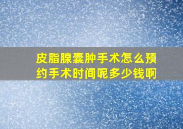 皮脂腺囊肿手术怎么预约手术时间呢多少钱啊