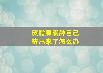 皮脂腺囊肿自己挤出来了怎么办