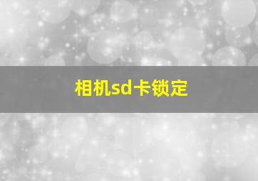 相机sd卡锁定