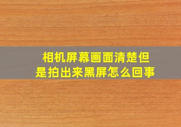 相机屏幕画面清楚但是拍出来黑屏怎么回事