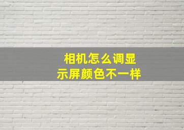 相机怎么调显示屏颜色不一样