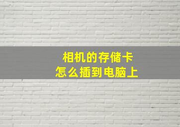 相机的存储卡怎么插到电脑上