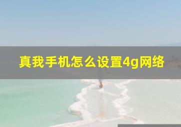 真我手机怎么设置4g网络