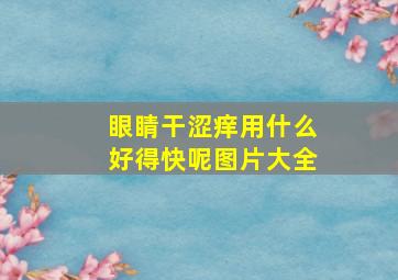 眼睛干涩痒用什么好得快呢图片大全